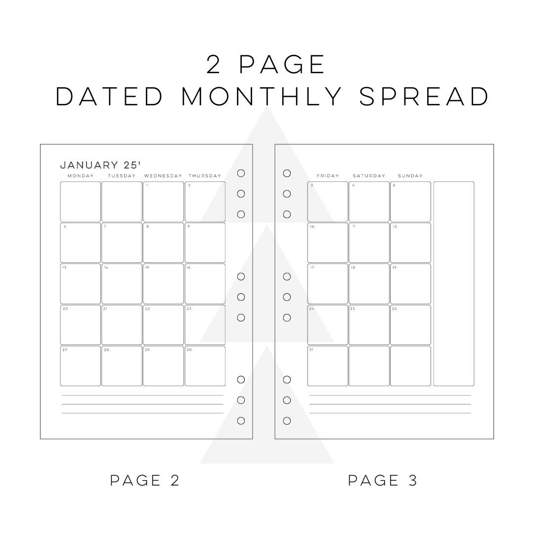 12 Month Calendar (Dated)